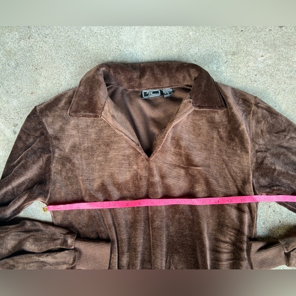 LM Landmark vintage 70s-80s gaucho shirt brown velour men’s sz M pullover EUC - Picture 7 of 11